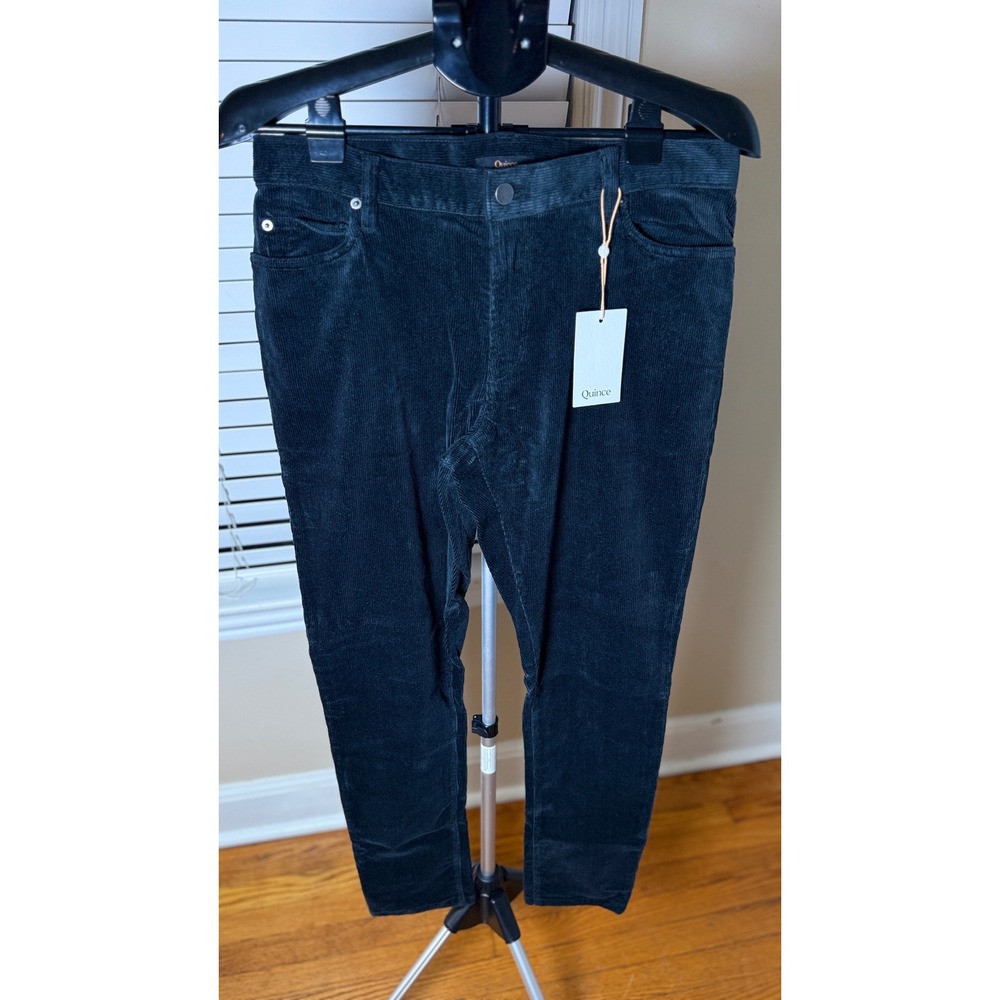 Quince Mens Organic Stretch Corduroy 5-Pocket Pants Black 32x32 LB49282-CFL01